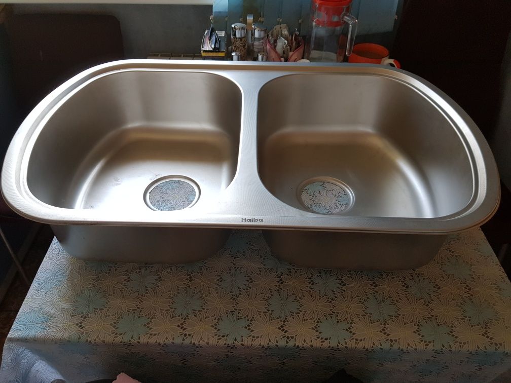 Мойка кухонная HAIBA 80x49 DOUBLE decor 0.8мм