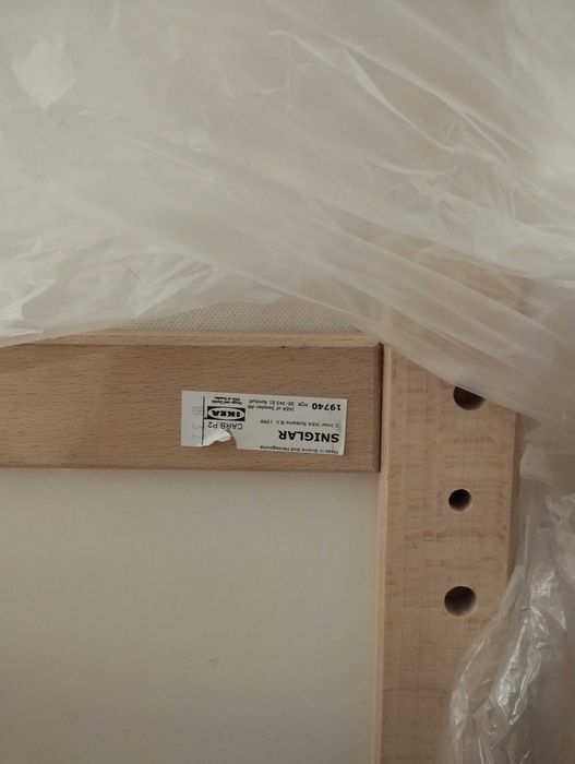 Łóżeczko dziecięce Singlar Ikea z materacem i barierką 160x70 cm