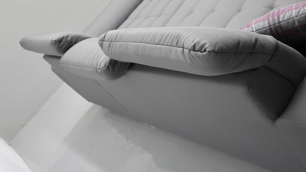 TIX Narożnik funkcja spania szara tkanina kanapa rogówka sofa oparcie