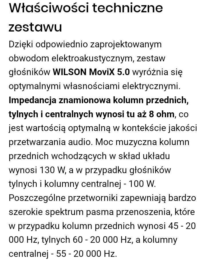 Zestaw głośników Wilson movix 5.0