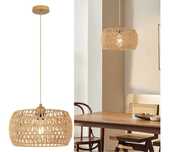 Piękna Lampa Rattanowa Wisząca Lampa Boho Vintage 32cm Średnicy