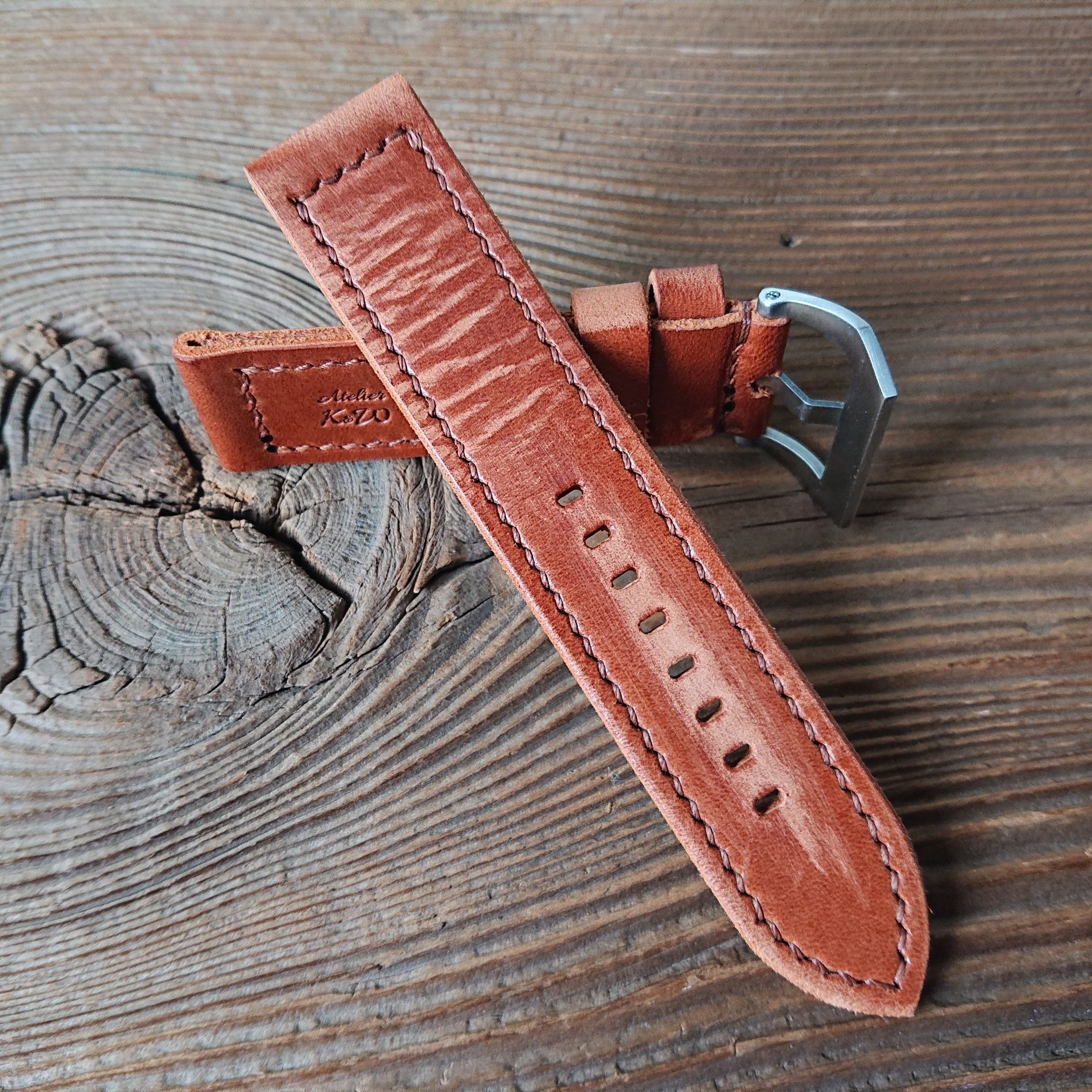 Pasek do zegarka Panerai 24  ręcznie robiony skóra naturalna handmade