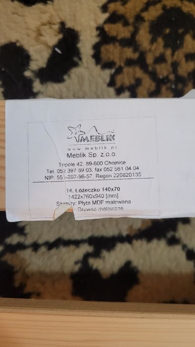 Łóżeczko dziecięce 140×70 meblik