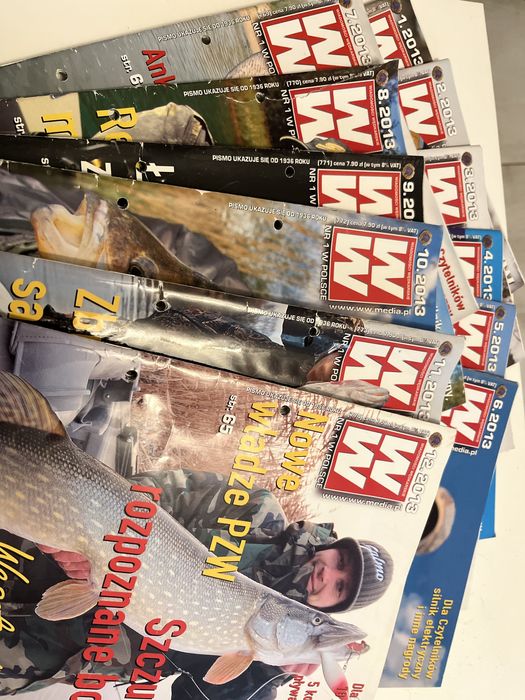 Wiadomości Wędkarskie - komplet 12 numerów rocznik 2013