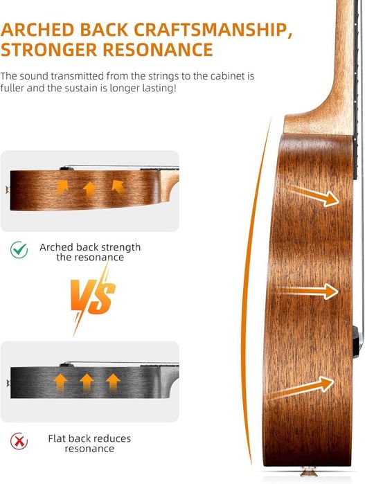 Lekato Ukulele 23 calowe profesjonalne koncertowe z pokrowcem