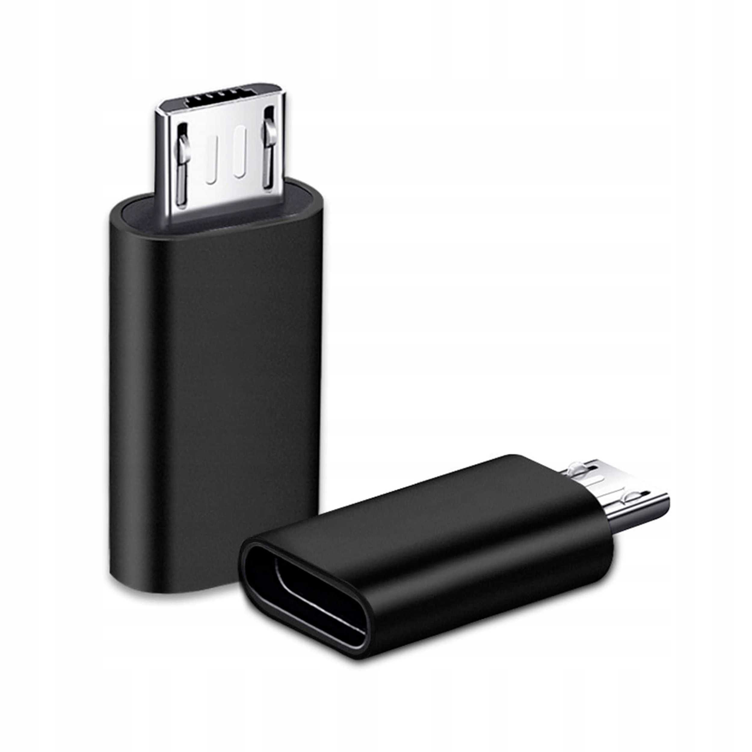 PRZEJŚCIÓWKA Adapter OTG Gniazdko USB-C Na Wtyczka Micro USB. Czarny