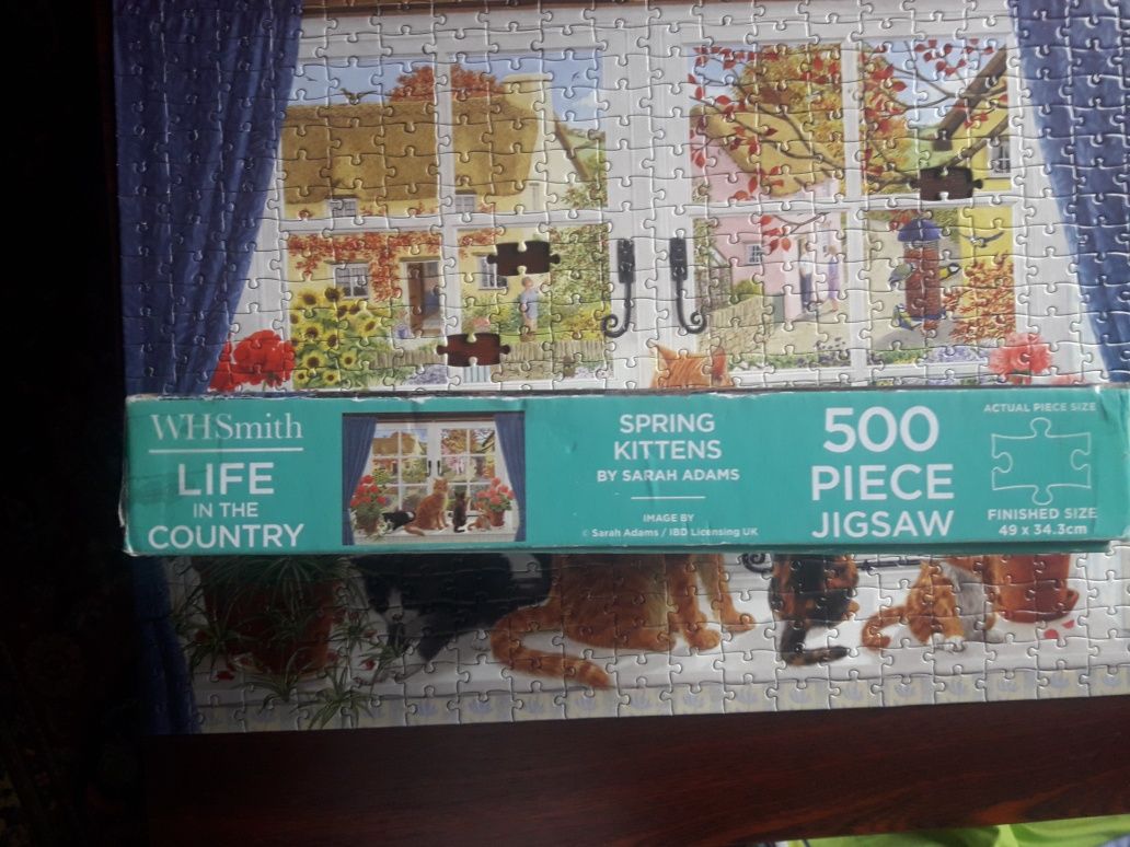 Пазл 1000 Песики щенки Jigsaw Puzzle, Весенние котята 500 WHSmith