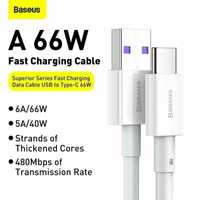 Cabo Baseus Superior Series USB P/ USB-C - 66W - 2mts