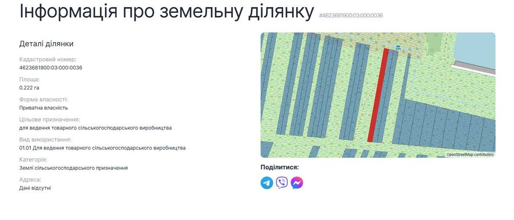 Продаж земельної ділянки в с.Гамаліївка (22 сот.).