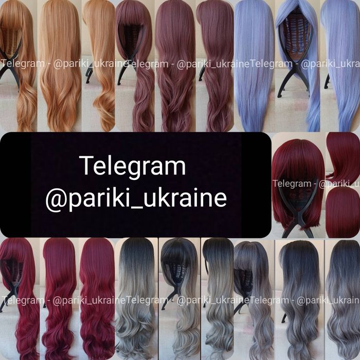 Довга кольорова перука, нова, коротка, червона, фіолетова, пряма,парик