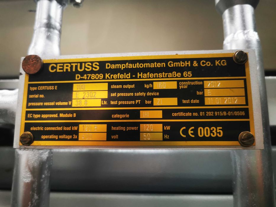 Piec kocioł parowy Elektryczna wytwornica pary 160 Kg/h.