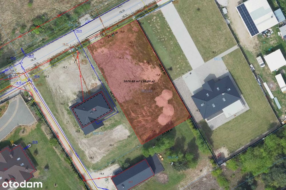 Działka budowlana 1078m2 - Ogrodzona - Media