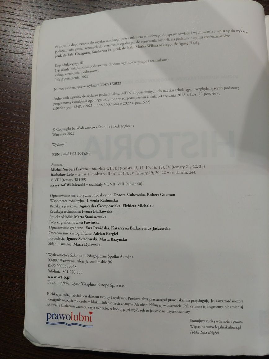 Podręcznik Historia 1 WSiP