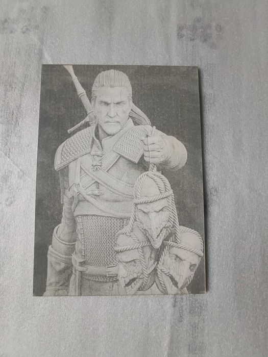 Obraz Wiedźmina wypalany laserowo