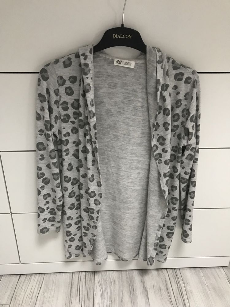 Delikatny, długi sweterek kardigan H&M 146-152, 10-12 lat