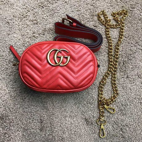 Поясная сумка Gucci Belt Bag GG Marmont Red