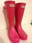 Botas/ Galochas Hunter cor de rosa brilhantes