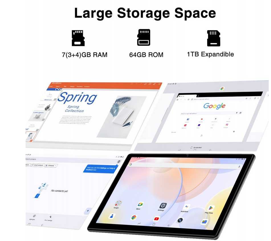 Tablet DOOGEE U9 10.1”IPS 7GB+64GB 5060mAh BT5.0/WiFi6/1TB/TYPE-C