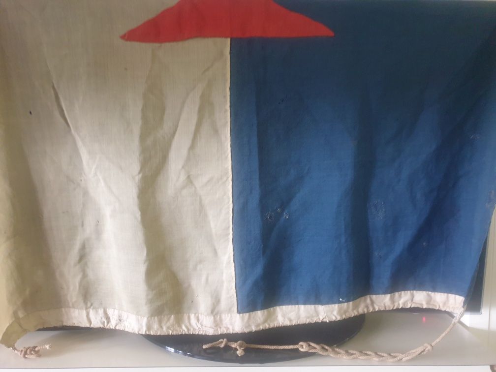 Rara antiga bandeira portuguesa da Cruz da Ordem de Cristo