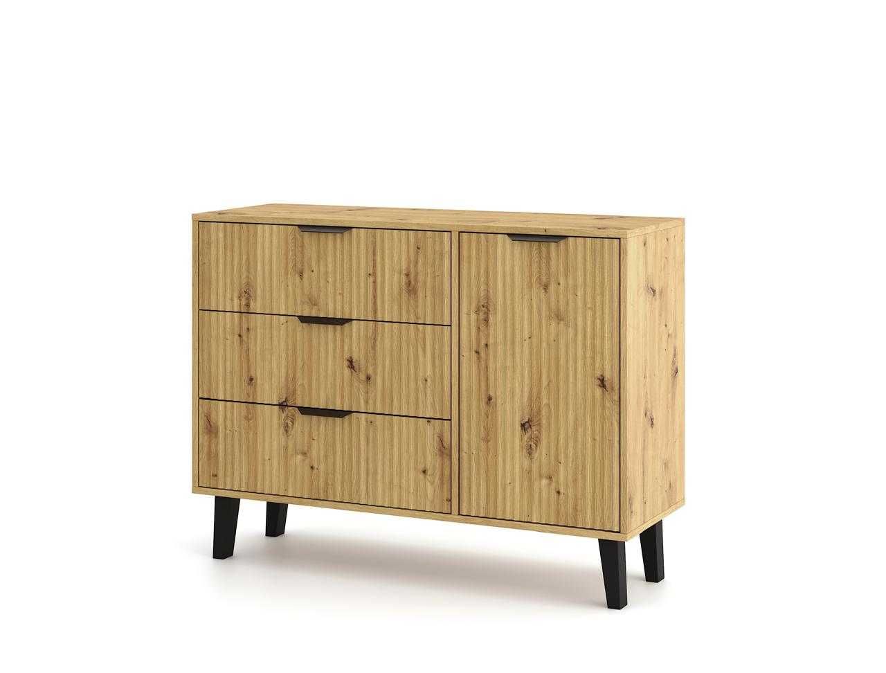 Komoda SCANDI 1D3S SLIM Szafka Do Salonu Ryflowany Front RÓŻNE KOLORY