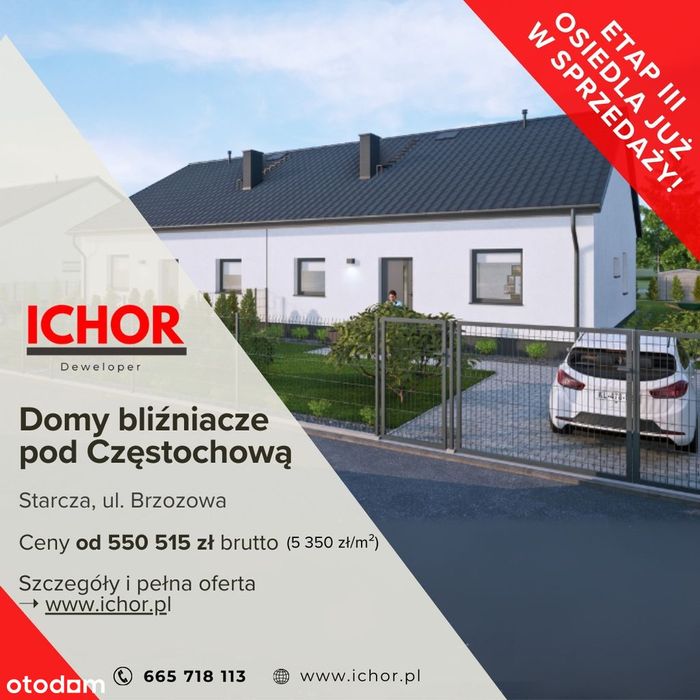 Nowy Dom Parterowy Starcza ul. Brzozowa ICHOR Deweloper