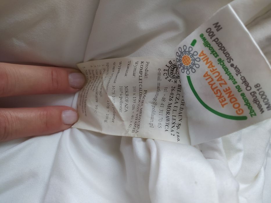 Kołdra medyczna całoroczna wraz z poduszką do łóżeczka