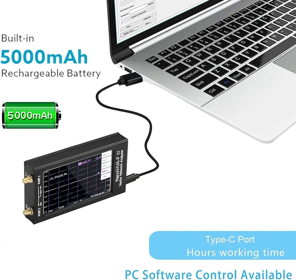NanoVNA-F V2 Antenna Analyzer, 4.3 Inch NanoVNA V2 Vector Network
