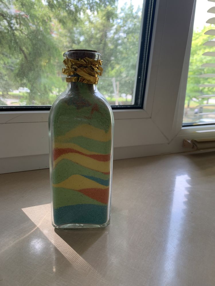 Сувенир бутылка с разноцветным песком подарок