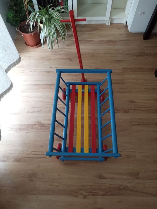 Drewniany wózek dla dzieci wóz drabiniasty