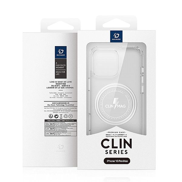 Etui Dux Ducis Clin Mag z MagSafe na iPhone 16 Pro Max - przezroczyste
