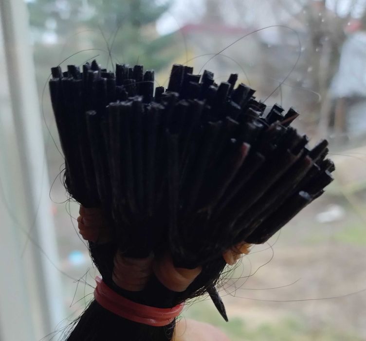 Naturalne włosy ok 52 cm 100 pasm - 325 czarne