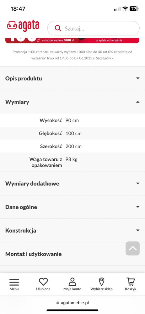 Nowa-uszkodzona w transporcie DARWIN Sofa tryosobowa, szara