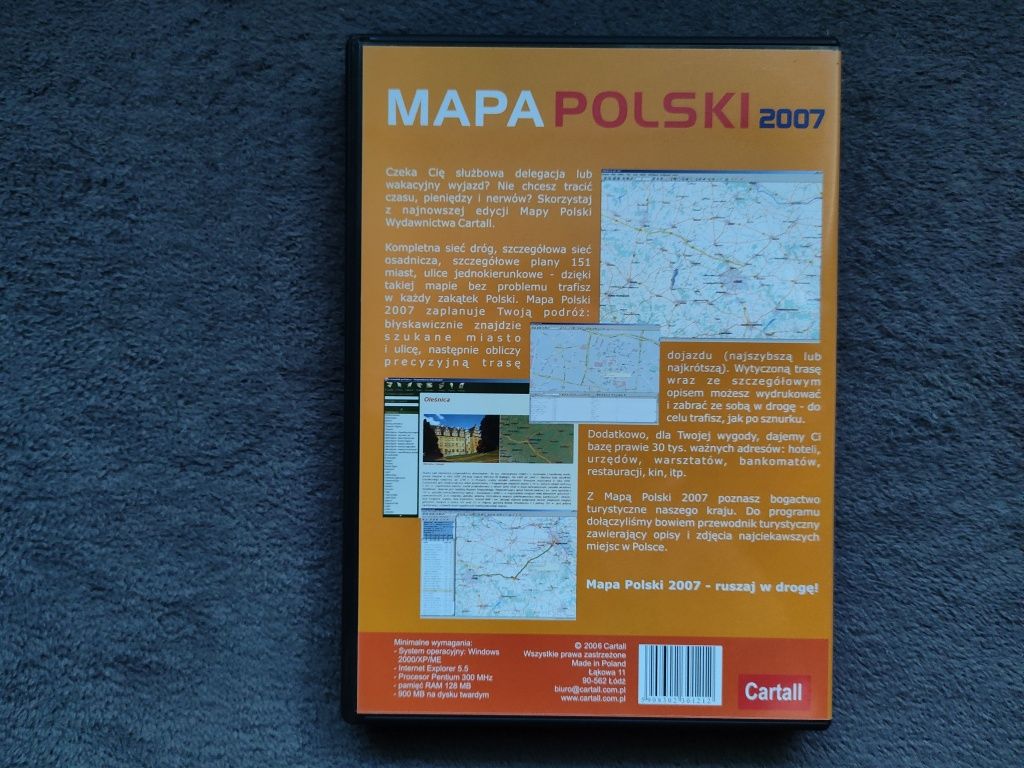 Mapa Polski 2007 na komputer PC