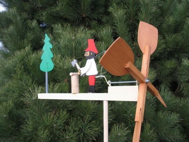 Wiatrak ozdoby ogrodowe handmade rękodzieło gargamel smerf rumcajs