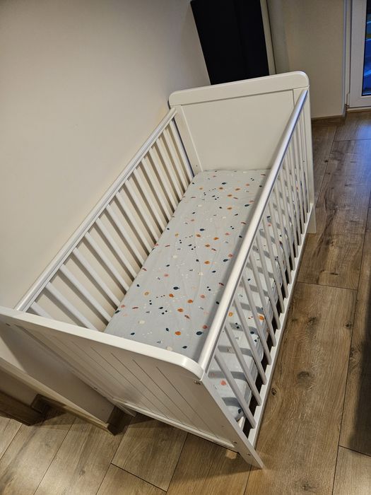 Łóżeczko Woodies w idealnym stanie + materac Rucken