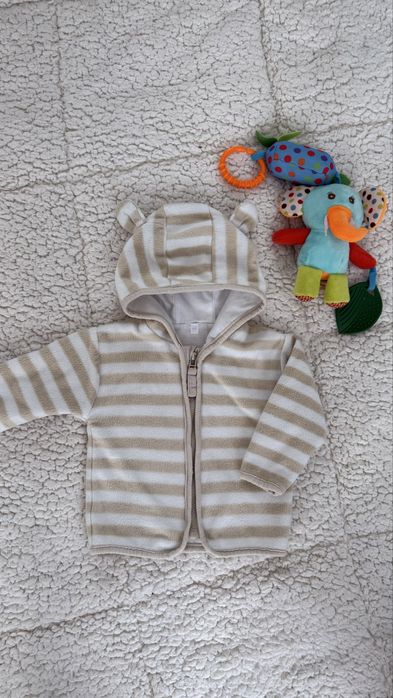 Bluza kurteczka na suwak z kapturem, wiosenna, r.68