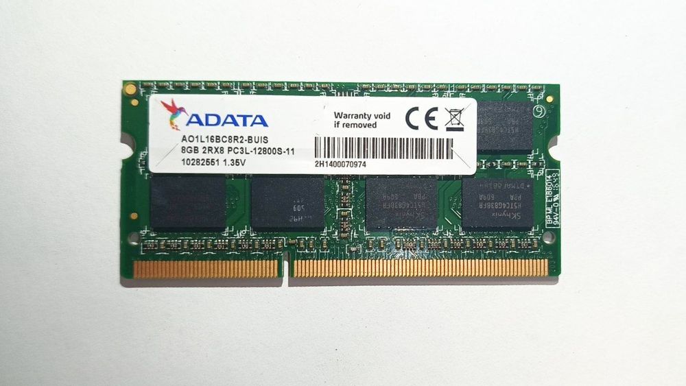 Оперативная память ADATA, 8GB, DDR3L, 1600MHz, A01L16BC8R2-BUIS