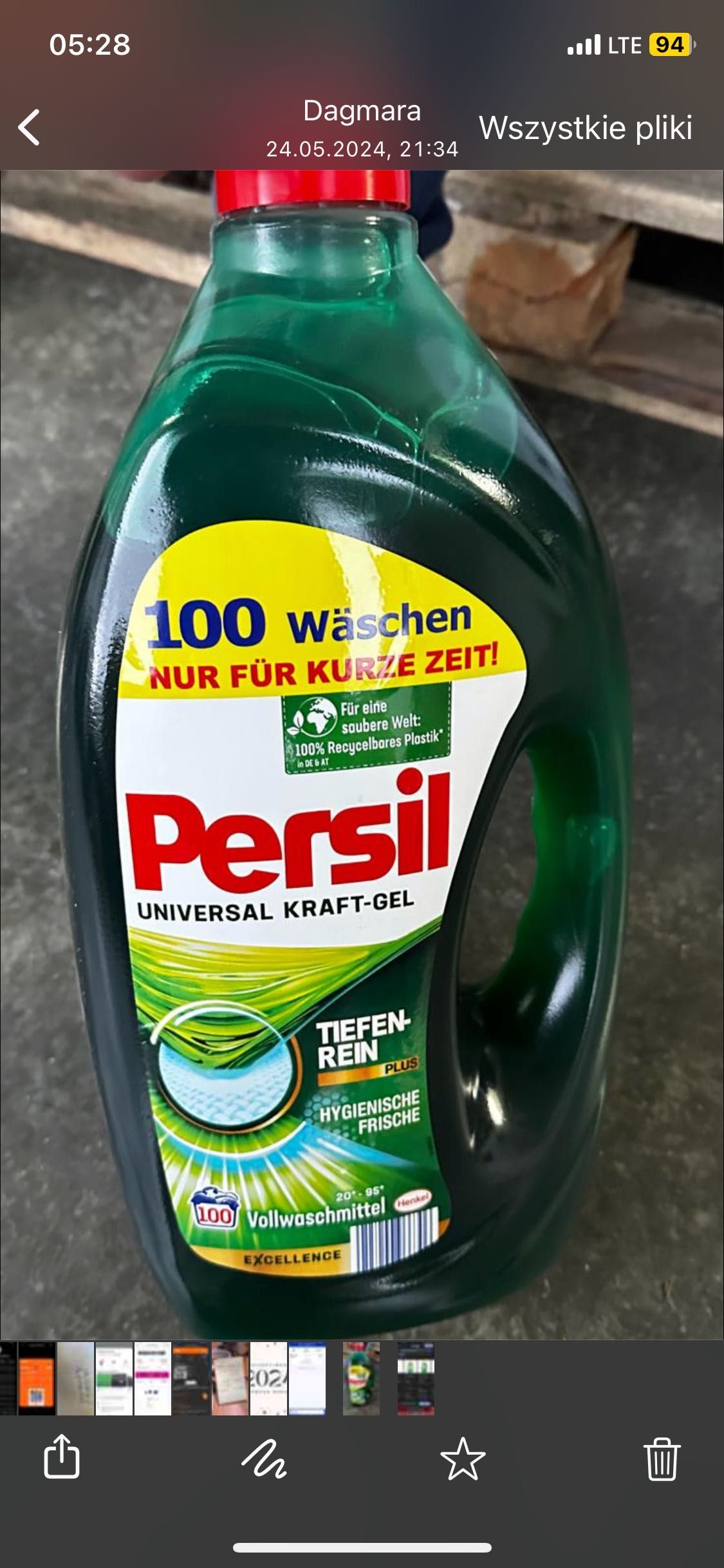 Persil Żel do prania Niemiecki Uniwersalny 5 l na 100 pran