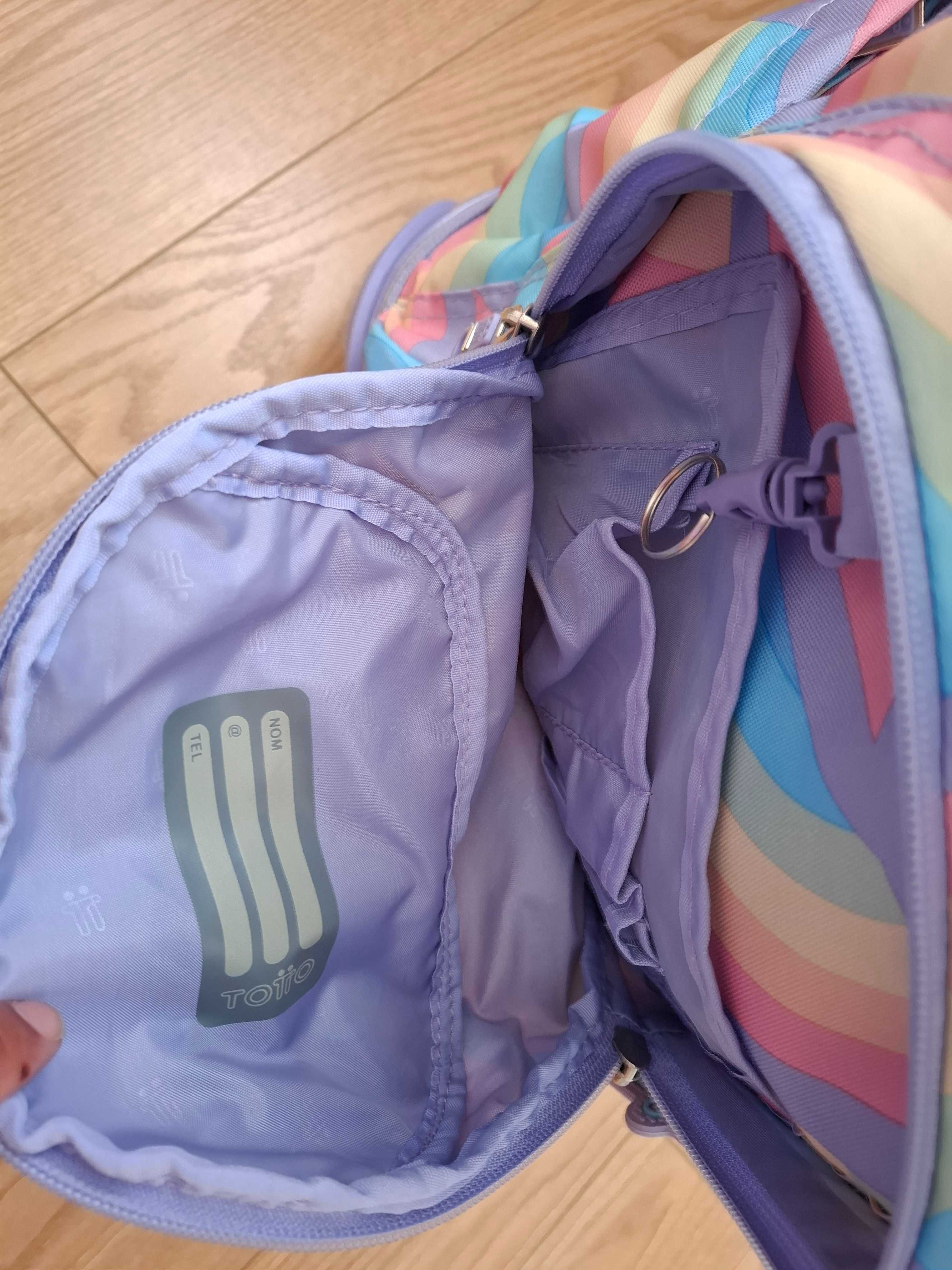 Mochila escolar com rodas arco-íris TOTTO