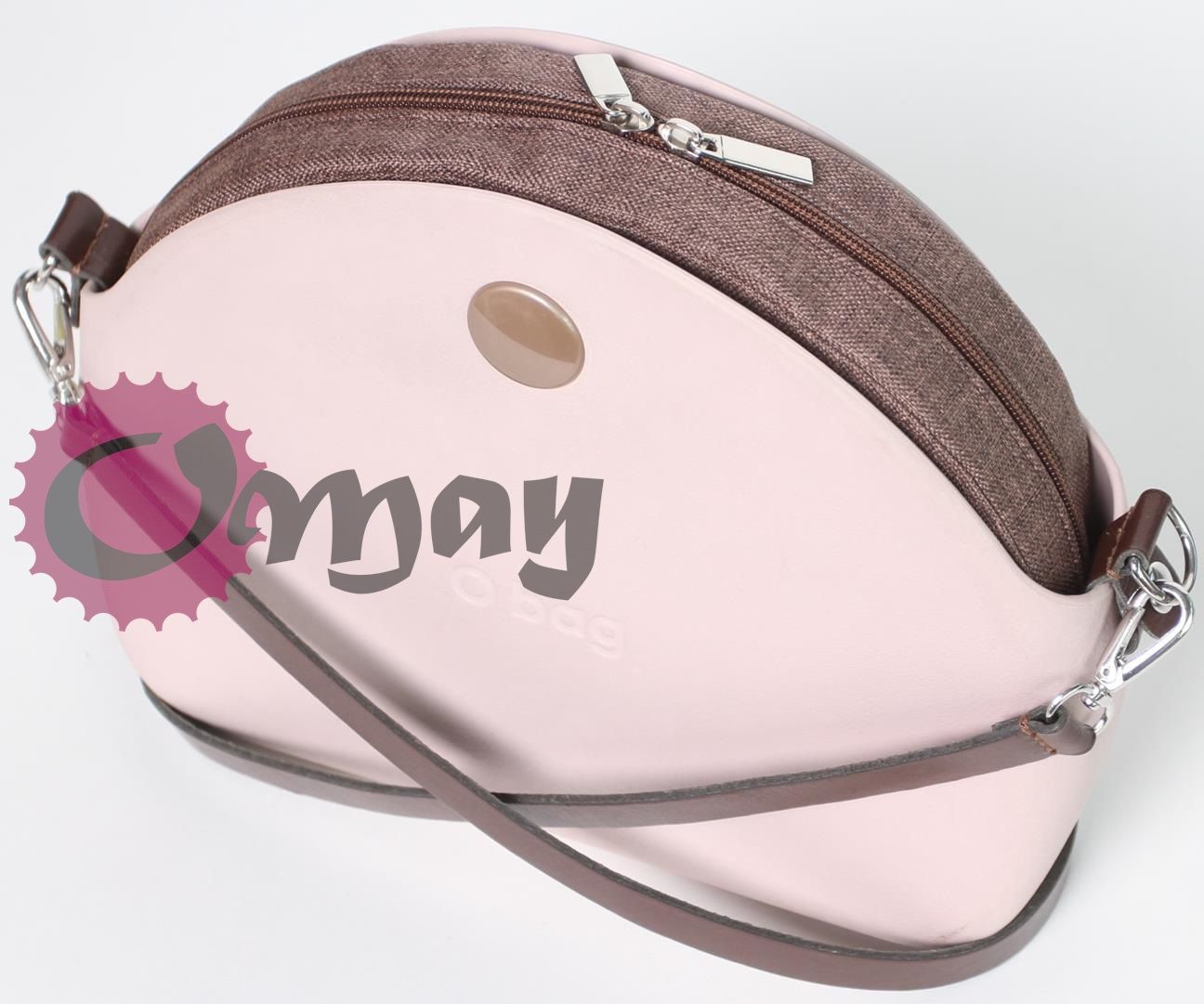 Brązowy organizer do OBAG MOON LIGHT len splot 2 kieszenie wkład OMAY
