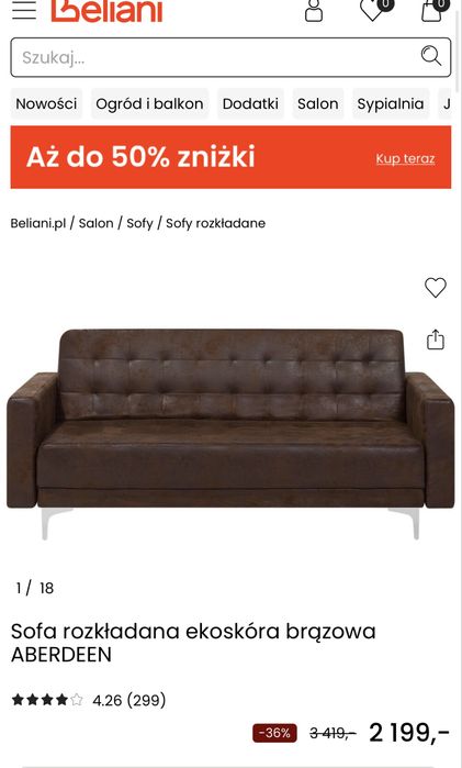 Sofa rozkladana Beliani Aberdeen