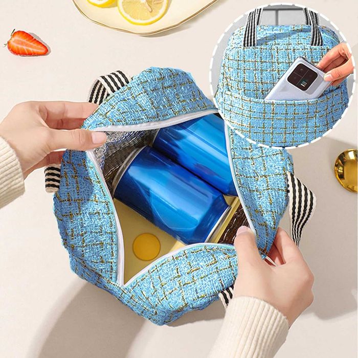 Mała Torba Chłodząca do Pracy Szkoły Piknik Podróż Plaża niebieska