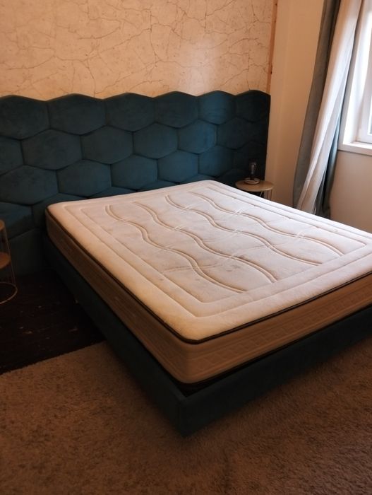 cama casal com estrado e colchão