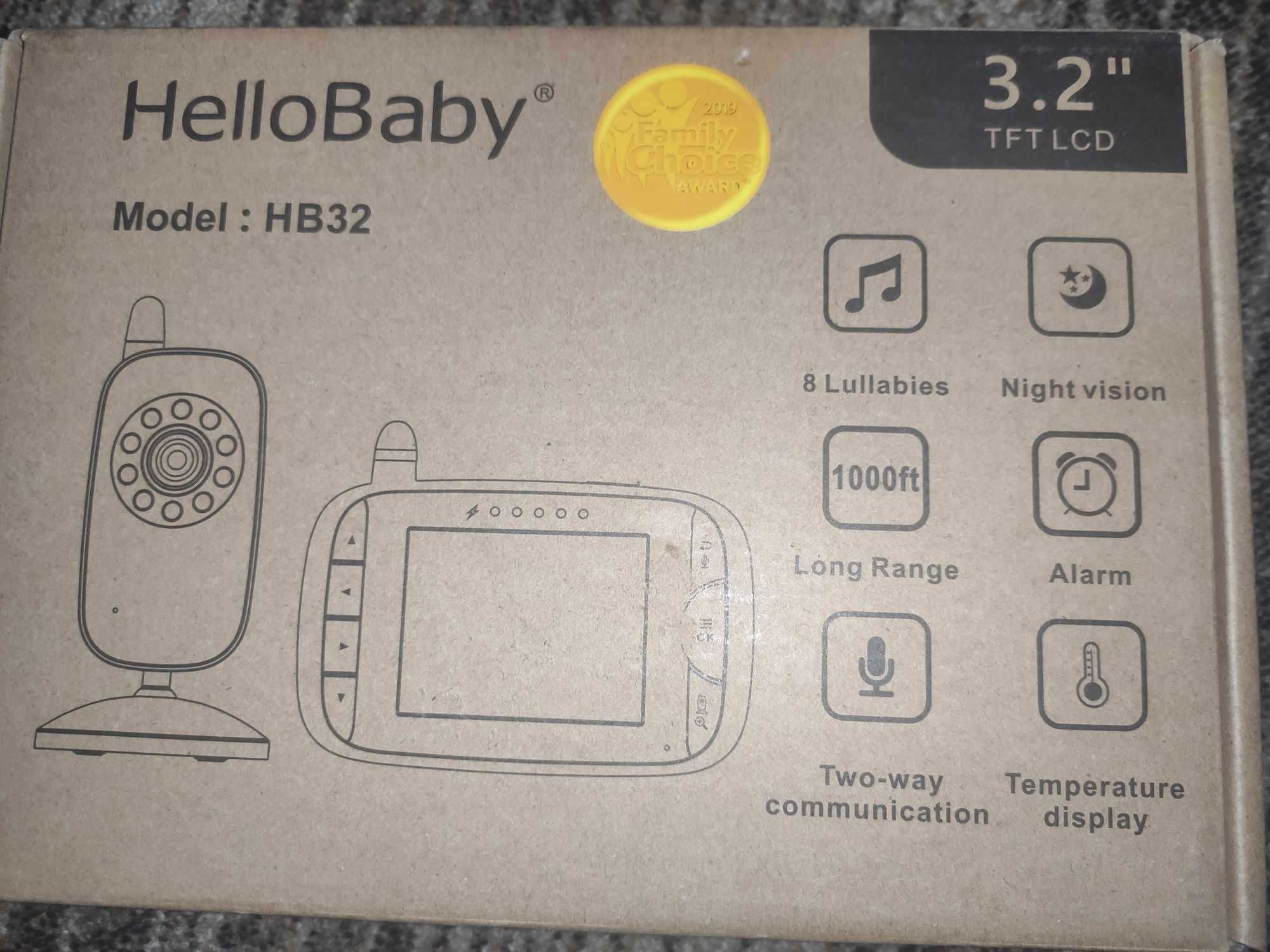 HelloBaby Elektroniczna niania z kamerą HB32 3,2"