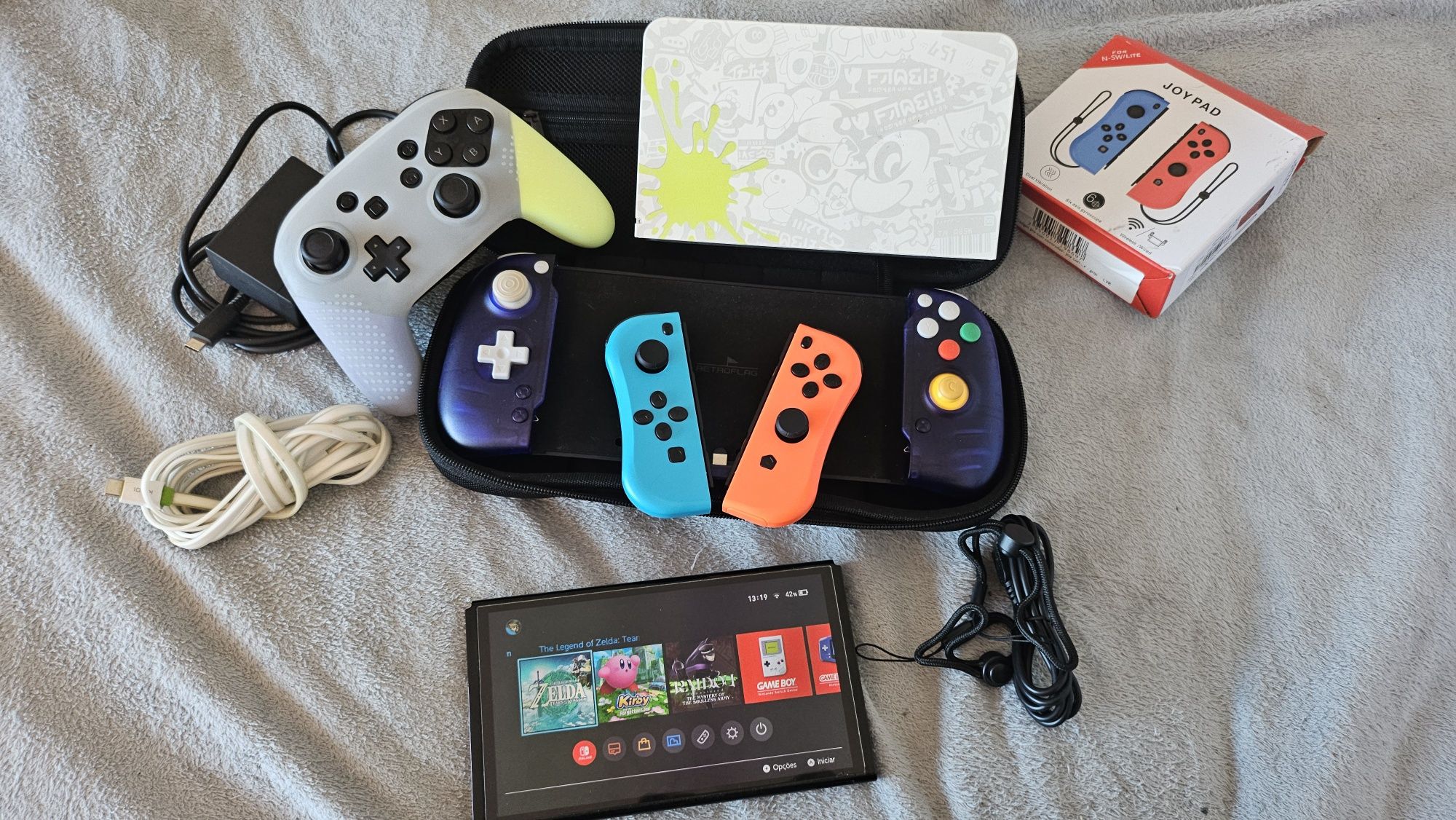 Switch oled desbloqueado completo jogos acessorios