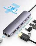 Adapter  HD stacja dokująca 7 w 1 USB C 100W HUB