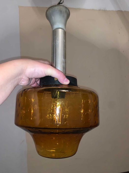 Żyrandol lampa PRL Lata 60 Twórczość Gliwice Vintage Retro