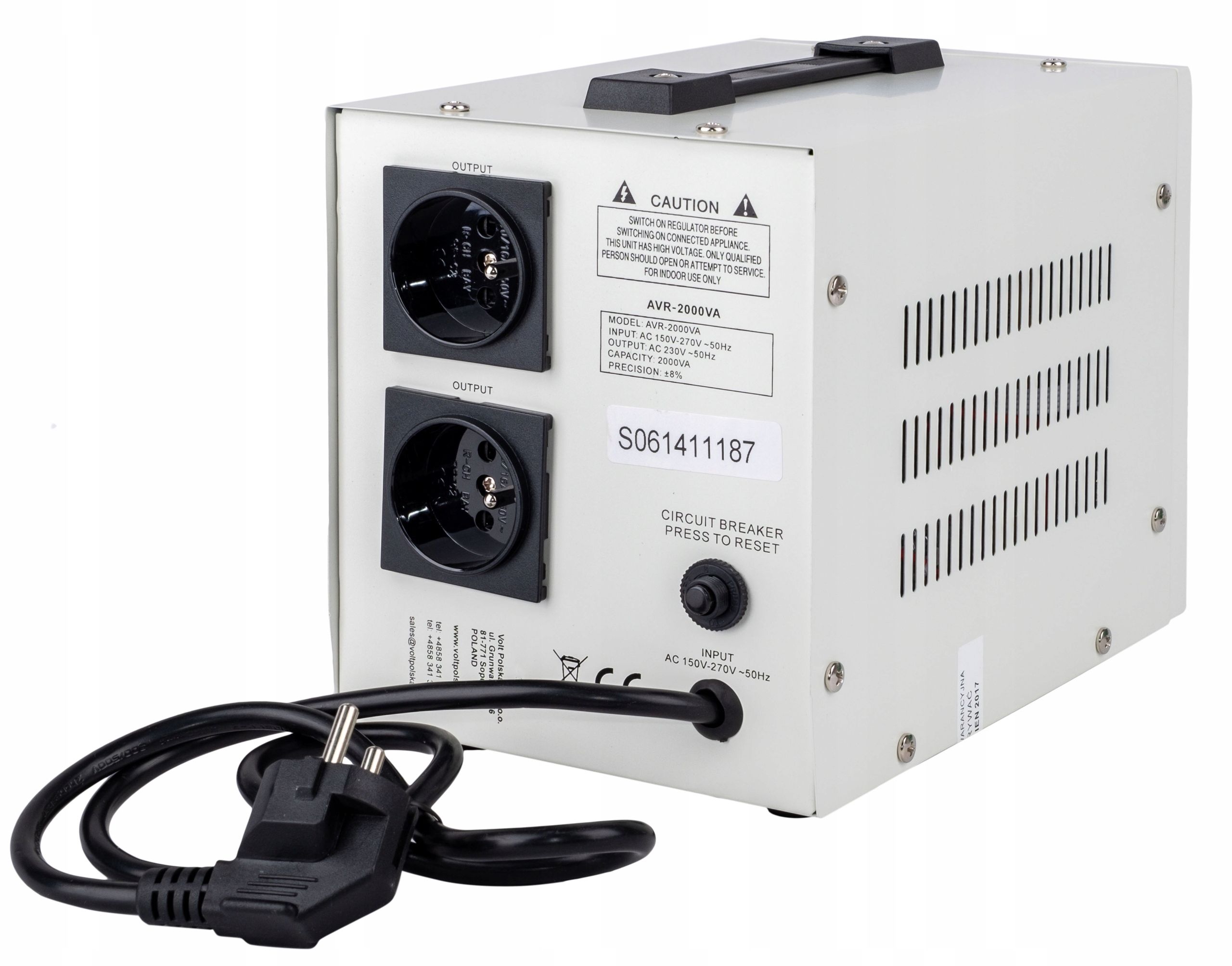 Stabilizator napięcia prądu AVR 2000W do agregatu (PRZ96)
