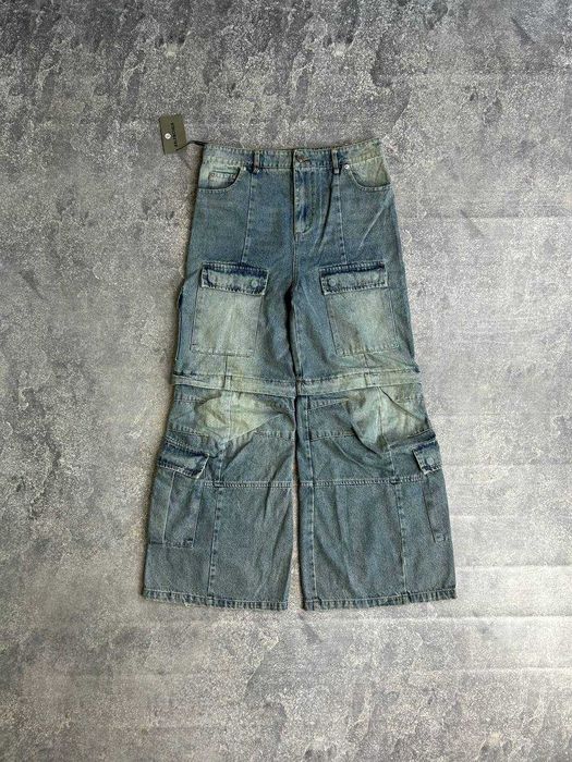 Джинси Balenciaga Cargo faded baggy штани archive синие джинсы сині