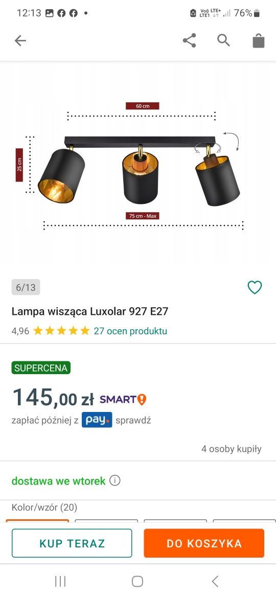 Żyrandol, lampa wisząca